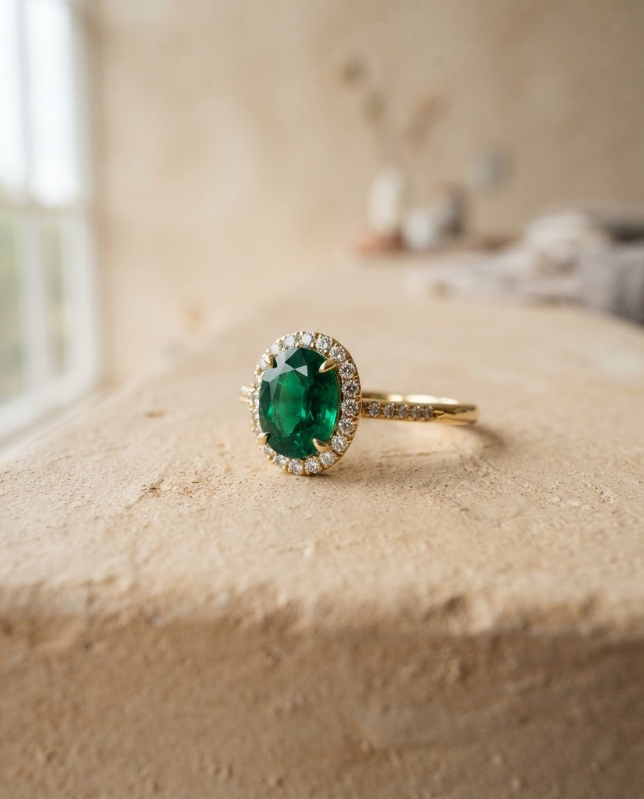 Luna Pearl & Emerald Ring